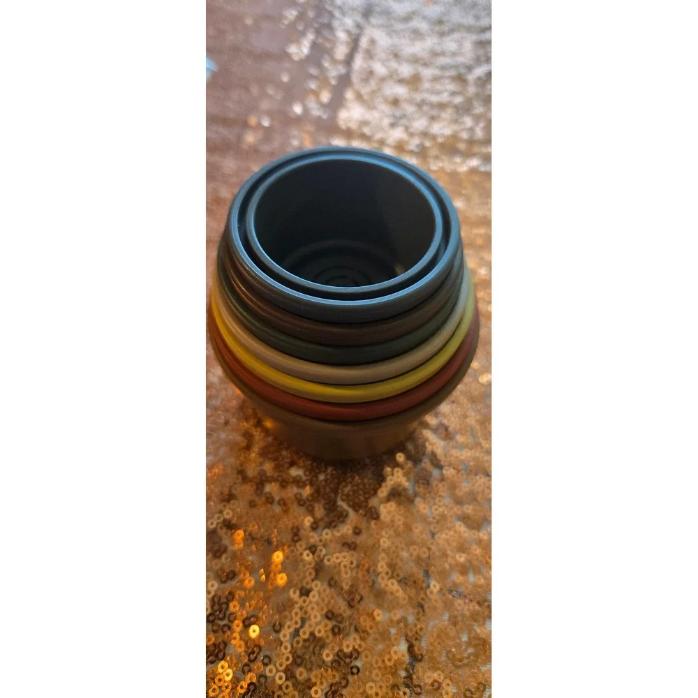 Mushie Stacking Cups Rainbow‎ Nesting Toy Suction Cup Toys Kids Toddler Silicone